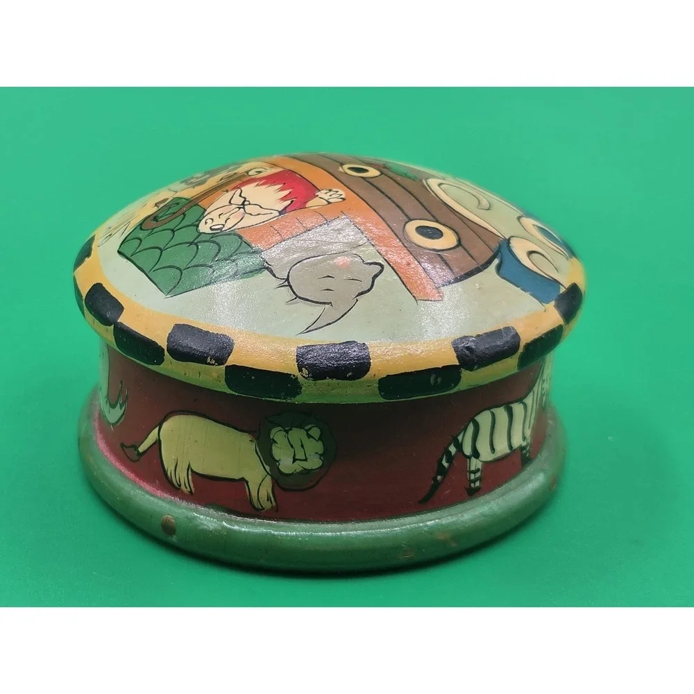 VTG Midwest of Cannon Falls Noah's Ark Lacquered‎ Trinket Box Art Religious Gift